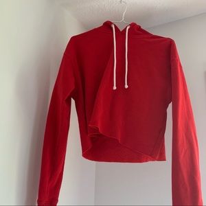 Cropped red hoodie